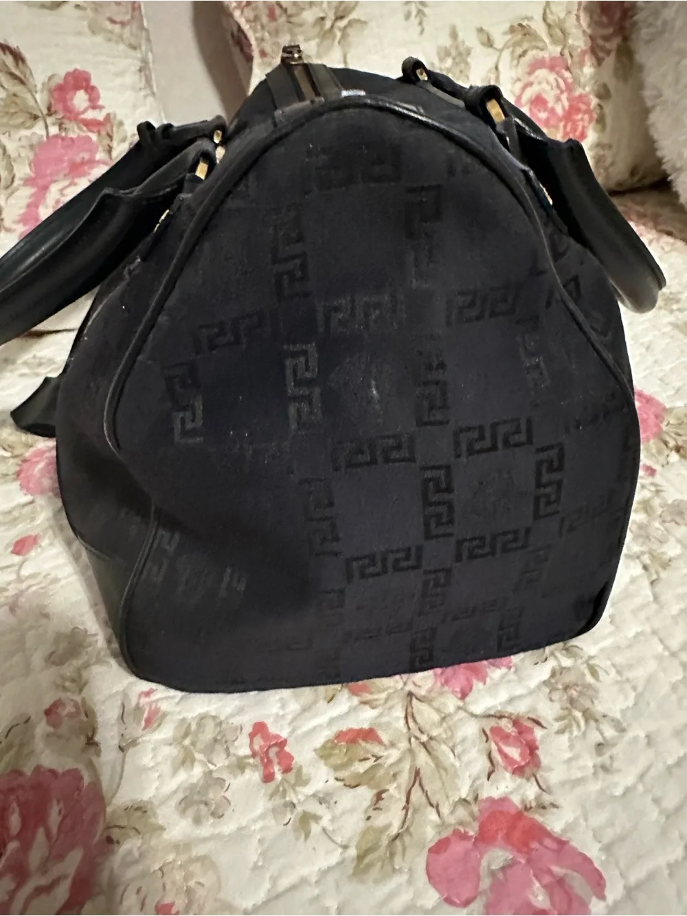 Versace Black bag with Gold Medallion Hardware